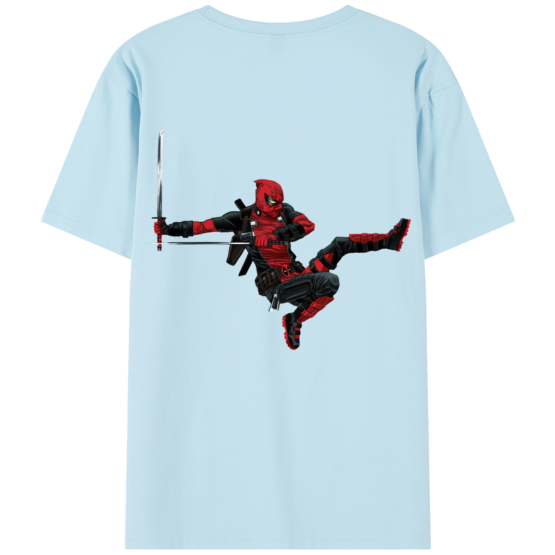 （画像用） Deadpool デッドプール 綿100％半袖Tシャツ（背面プリント）